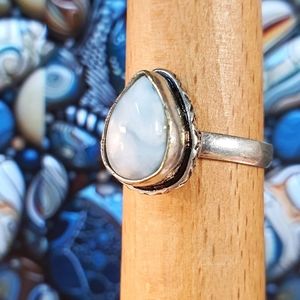 Larimar Gemstone Sterling Silver Plated Ring Size 7